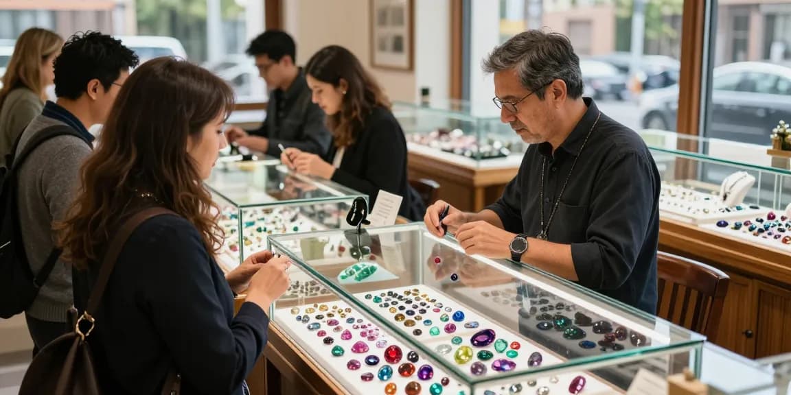 Explore quality gemstones at https://www.mygemspot.com in a vibrant market.