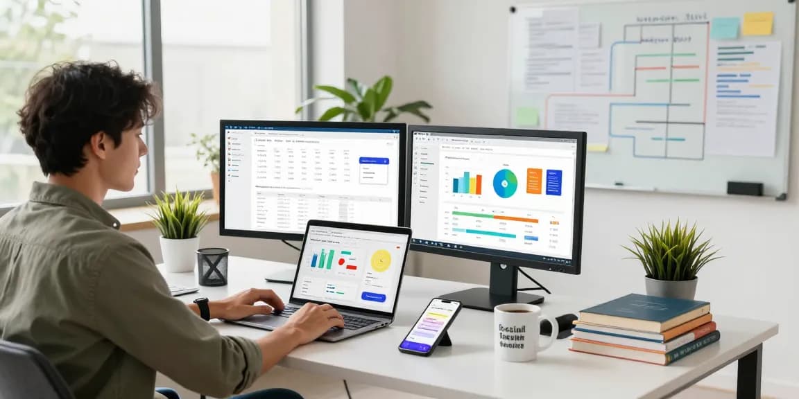 Boost your SEO backlink services with strategies showcased in a dynamic marketing workspace.