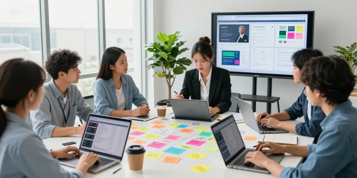 Dynamic digital marketing team collaboration at https://raja328.com/, showcasing strategy brainstorming and analytics.