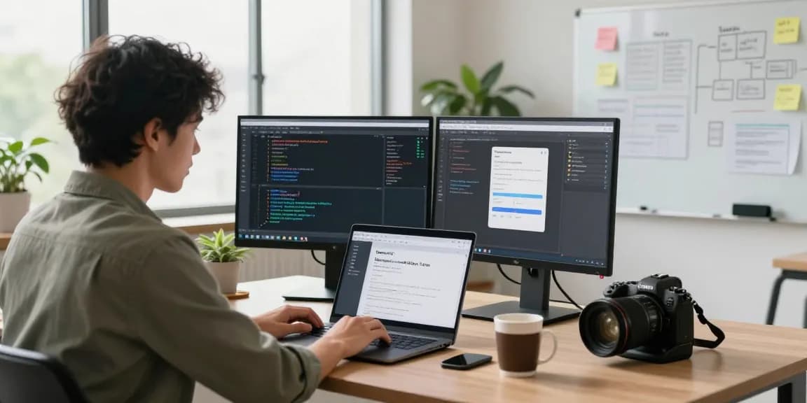 Developer utilizing OpenClaw AI in a modern workspace environment.