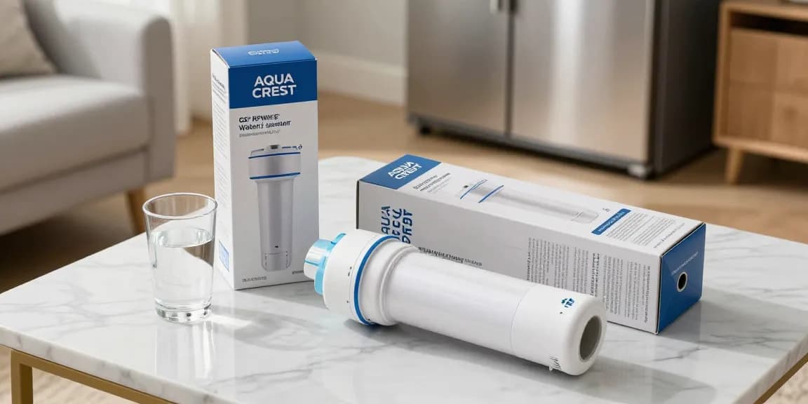 AQUA CREST Replacement for GE® RPWFE® water filter in an online shopping scenario, showcasing best deals, product reviews, and e-commerce options.