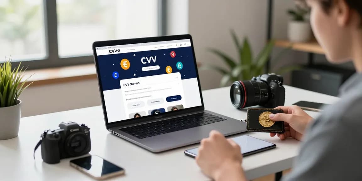 Customer exploring a premium CVV store, examining CVV dumps with cryptocurrency emphasis.