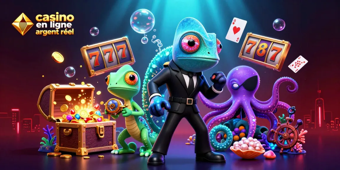 Découvrez l'excitation du casino en ligne argent réel avec des personnages vibrants et des éléments de jeu.