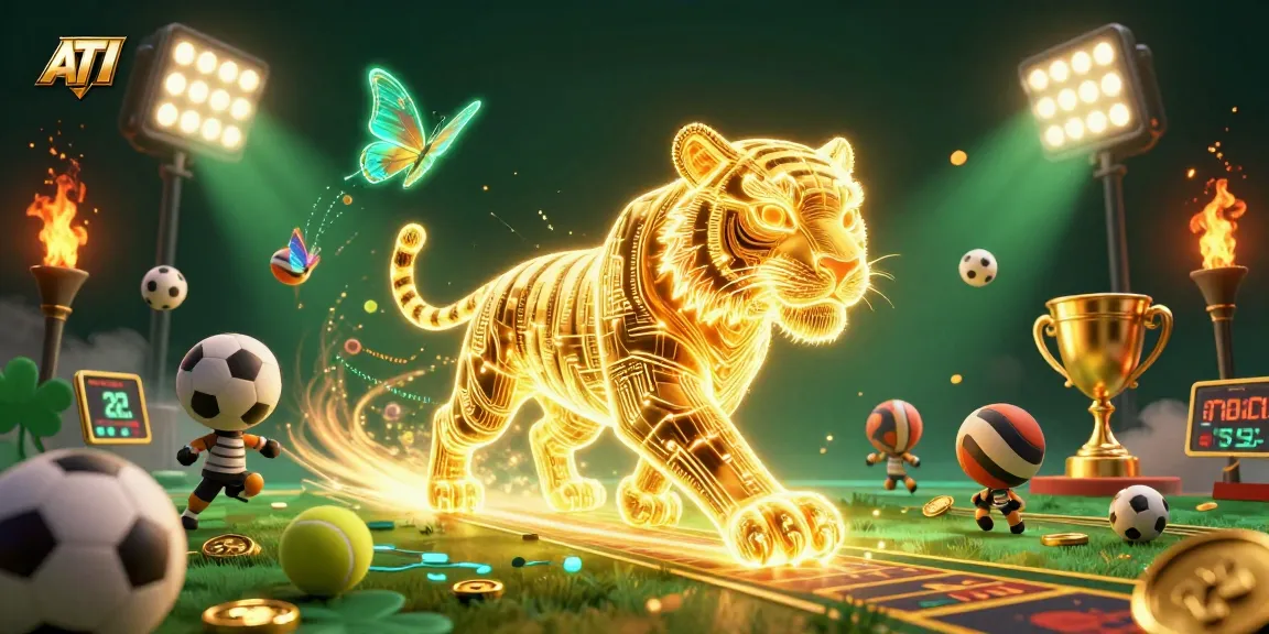 Experience the exciting ATI gaming landscape with energetic characters and dynamic sports elements.