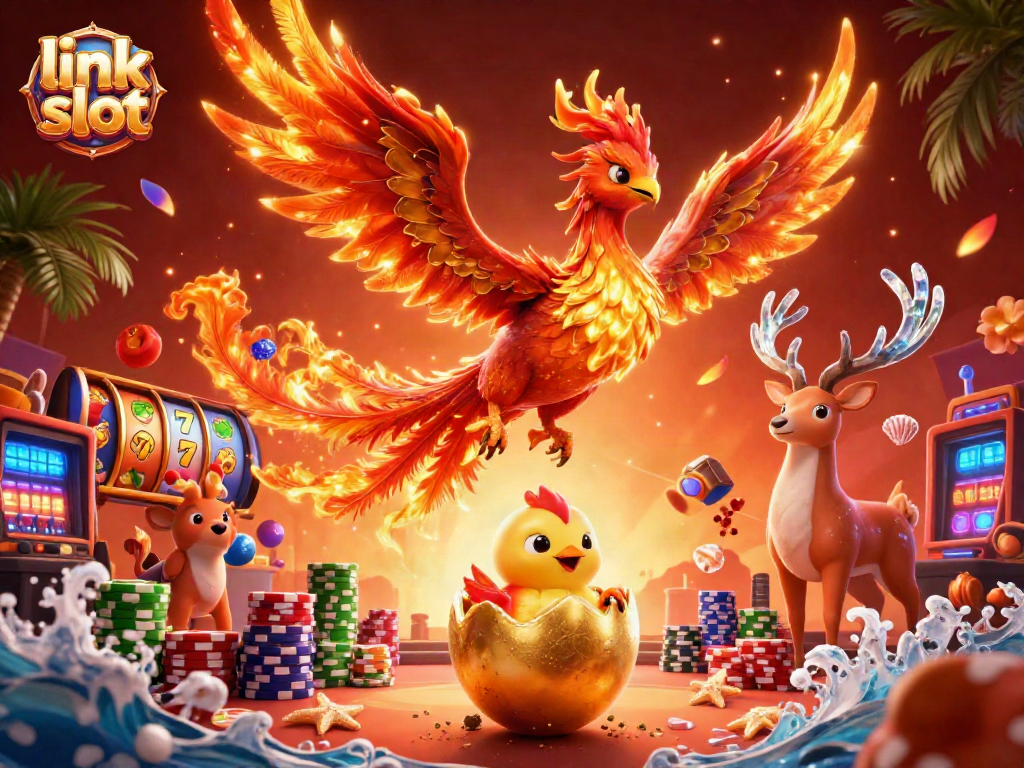 Engage with dynamic visuals showcasing link slot excitement, highlighting thrilling slot game elements.