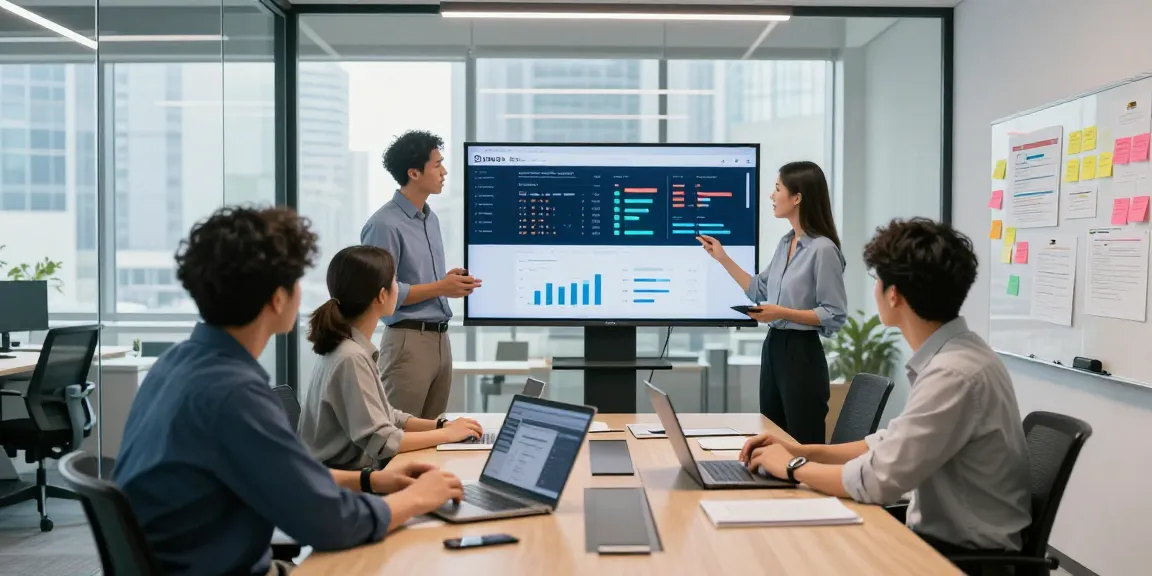Visit website strategies discussed by marketing team in modern office