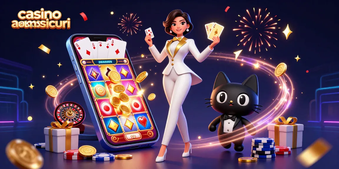 Coinvolgiti nei casinò non AAMS sicuri con la nostra vivace scena 3D che presenta una donna glamour e un gatto giocoso.