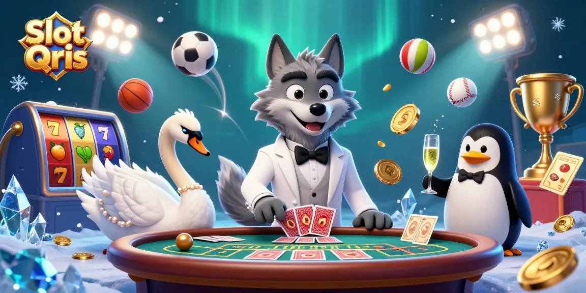 Experience the thrill of Slot Qris with engaging 3D characters and dynamic game elements in a vibrant scene.