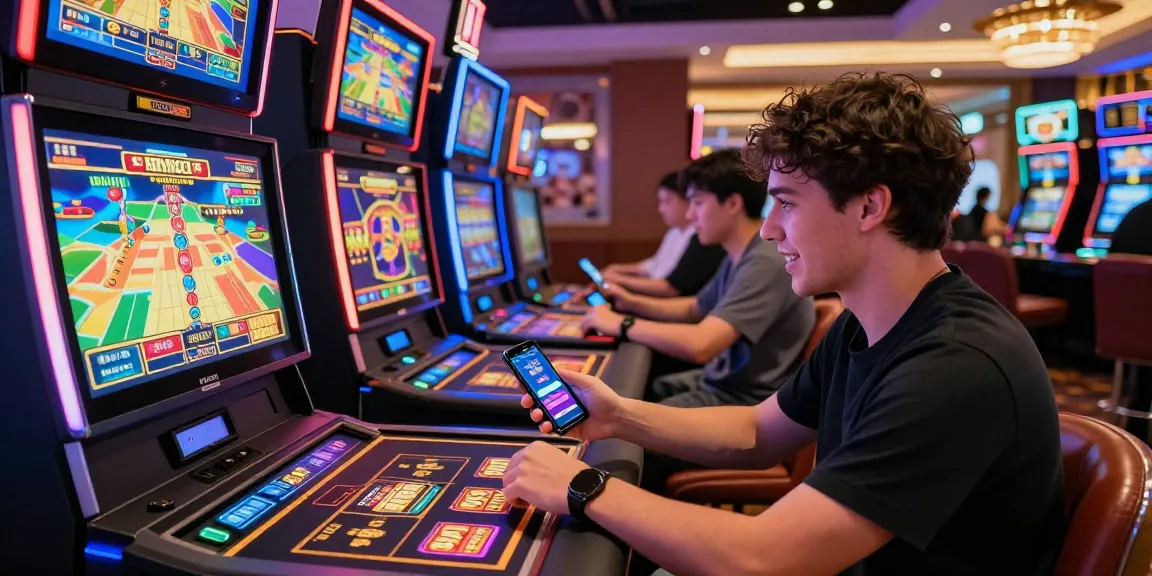 Engaged player using the Lemacau Login for an online casino experience in a lively setting.