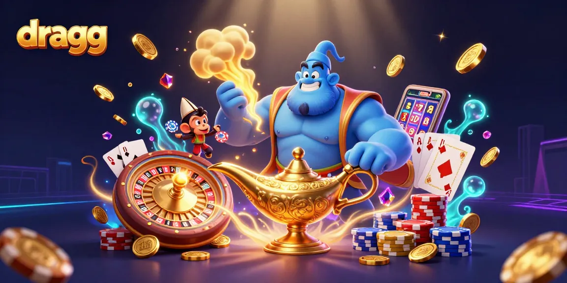 Experience the thrill of gambling with dragg as a genie grants rich rewards and golden treasures.