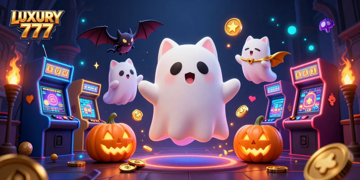 LUXURY 777 menciptakan suasana menawan dengan kucing hantu dan kelelawar berlapis emas di kasino.