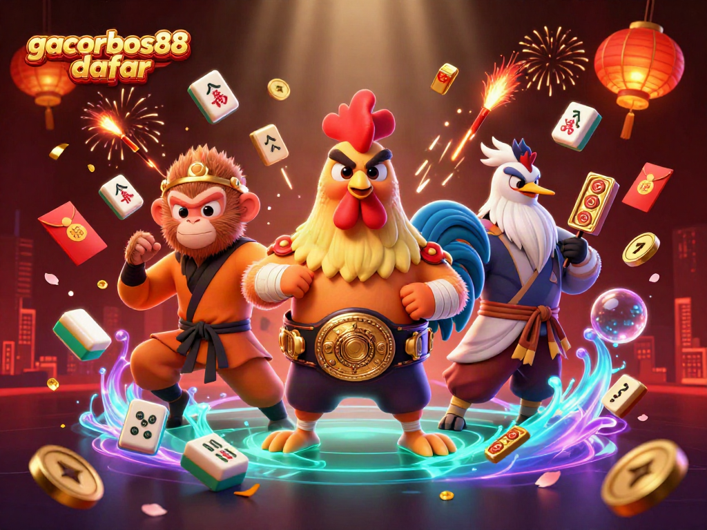Experience the thrill of gacorbos88 daftar with vibrant characters and casino-themed elements.