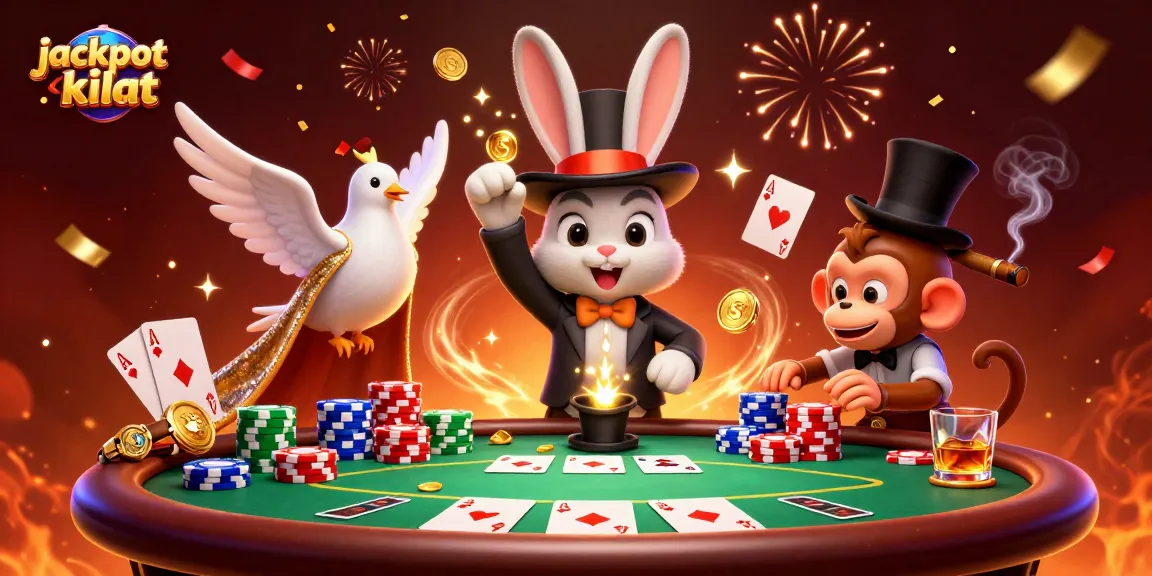 Experience the thrill of jackpot kilat with the magician rabbit, glamour, and casino magic.