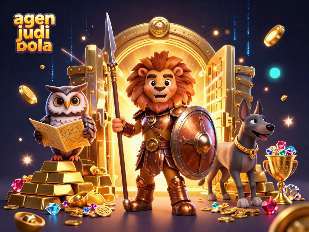 Experience thrilling sports betting excitement with agen judi bola in a vibrant fantasy scene.