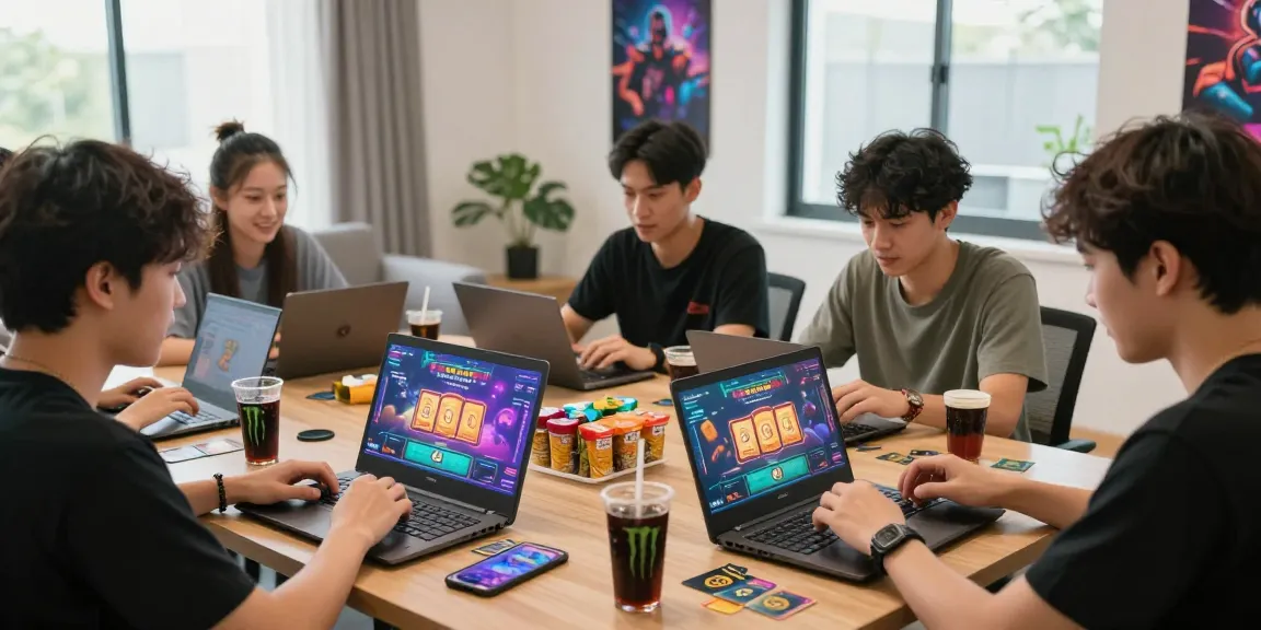 Engaging moment in a lively game session featuring 68 game bài with players in a bright modern setting.