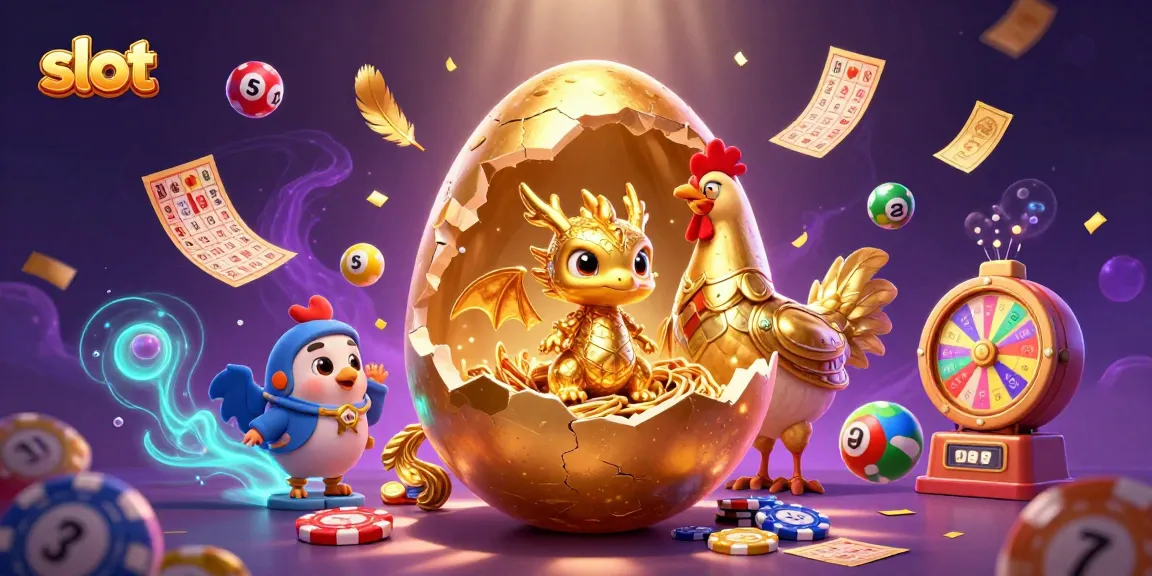 Menangkan jackpot dengan slot penuh warna dan naga emas yang mengawasi permainan di kasino.