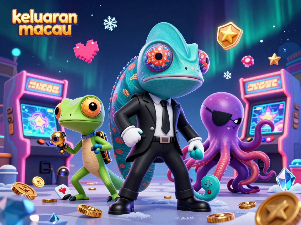 Bet on keluaran macau with vibrant 3D characters in a dynamic casino scene