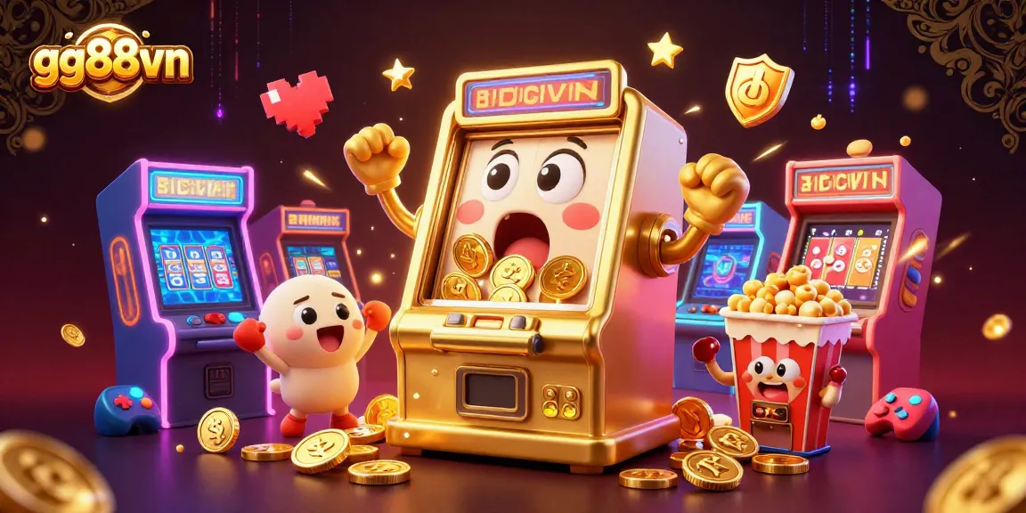 Spin the jackpot with gg88vn's golden slot machine and cheerful icons celebrating wins!