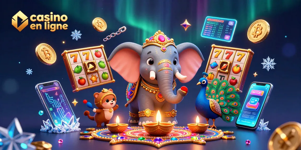 Jouez à des jeux de casino en ligne avec notre éléphant glamour et ses amis, en plein festival.