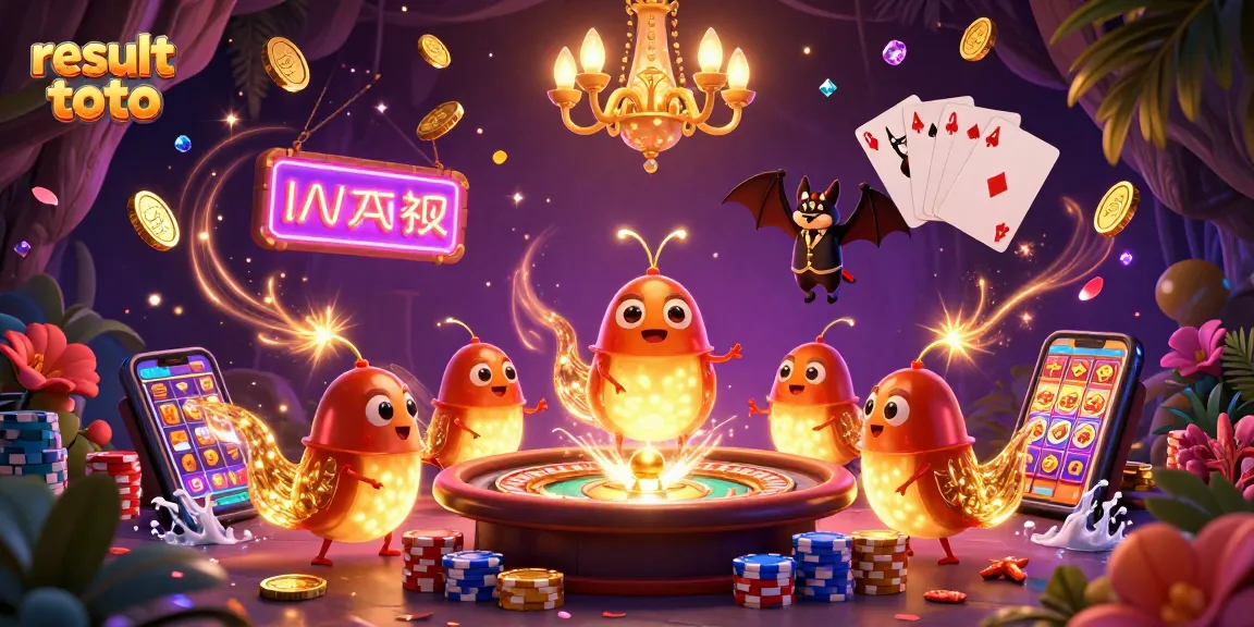 Engage with result toto while enjoying vibrant gambling scenes in an illuminated casino.