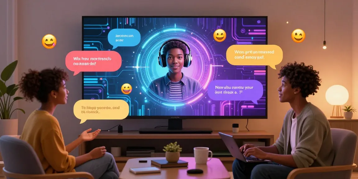 Engaging chat scene depicting free ai sex chat conversations in a modern AI environment.