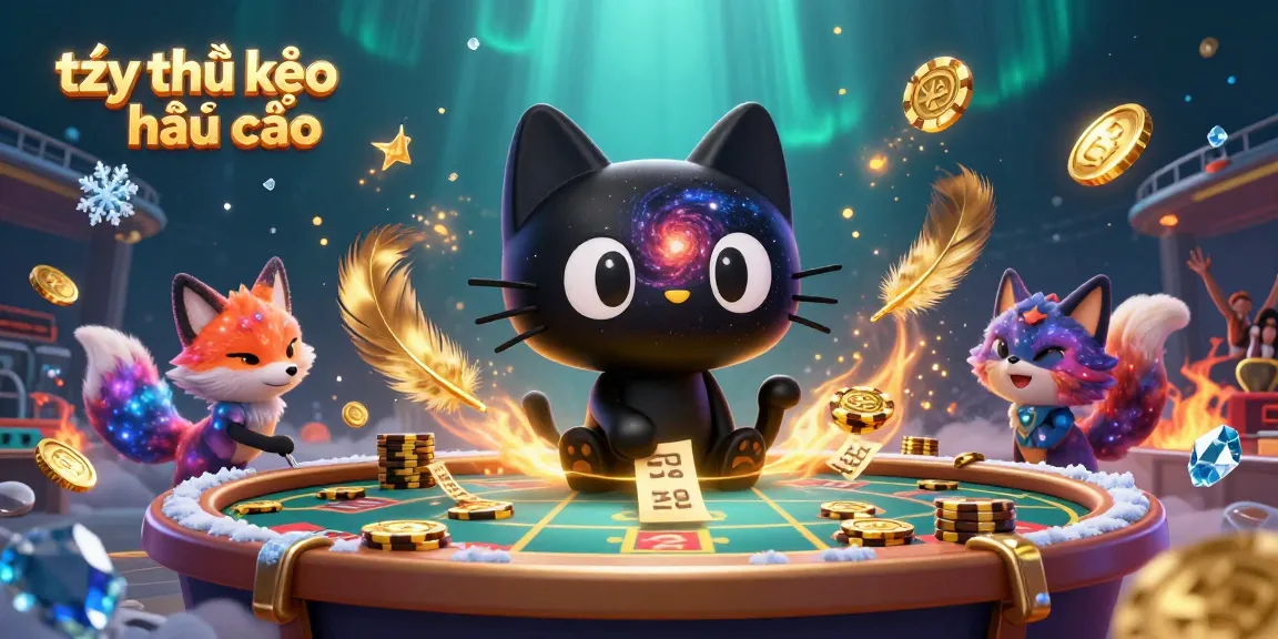 Experience tỷ lệ kèo nhà cái as a black hole cat pulls in betting chips at a cosmic sports table.