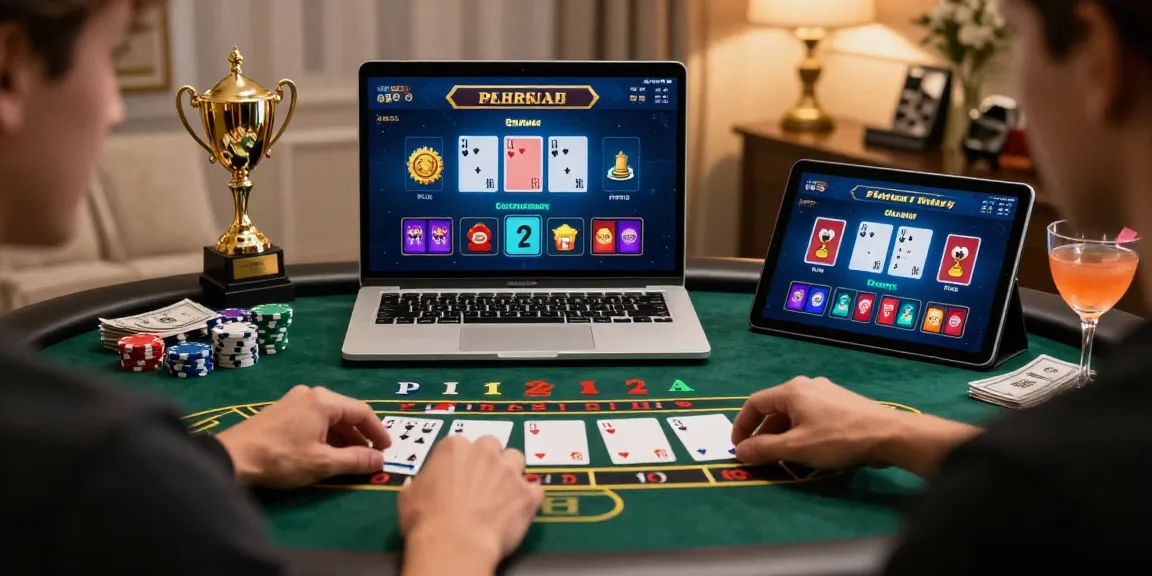Baccarat Online gaming scene with player engaged at virtual table, showcasing the immersive gaming experience in a stylish setting.
