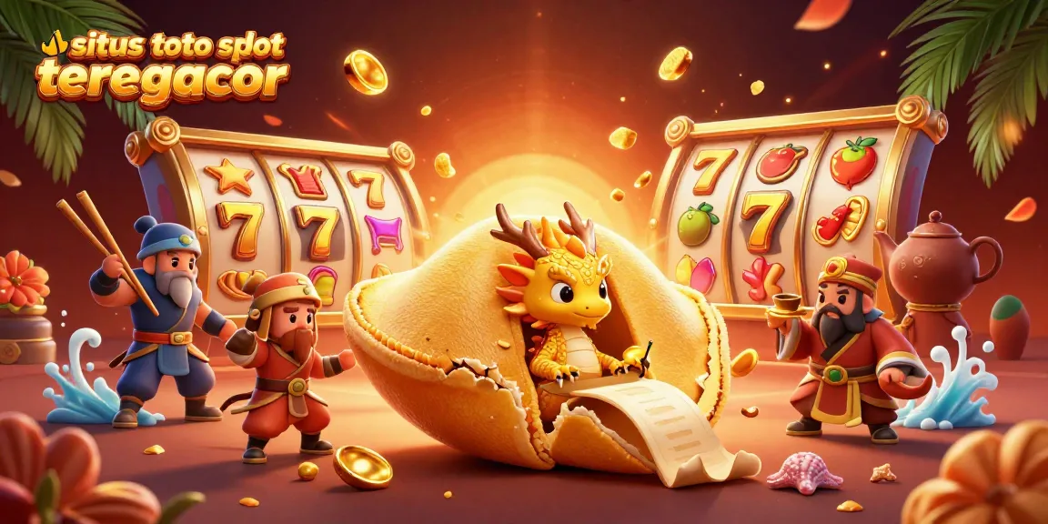 Experience the excitement at situs toto slot tergacor with colorful slot reels and a unique dragon fortune scene.