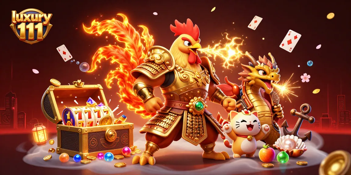 Engage in exclusive gaming action with luxury 111 in an immersive digital illustration featuring vibrant characters.