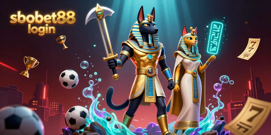 Engage with sbobet88 login in a vibrant casino scene showcasing ancient mythology and sports betting elements.