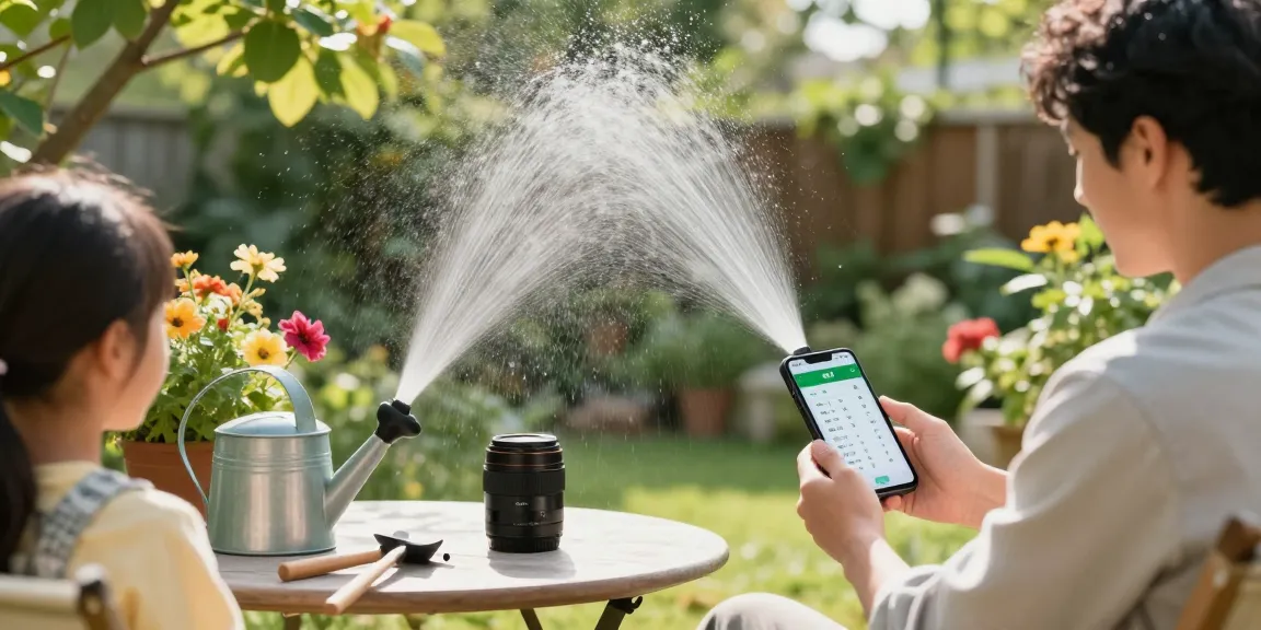Effortlessly using a wifi sprinkler controller in a beautiful garden