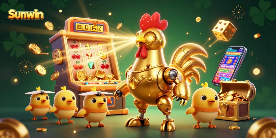 Experience the excitement of Sunwin with a colorful casino scene featuring dynamic characters and games.