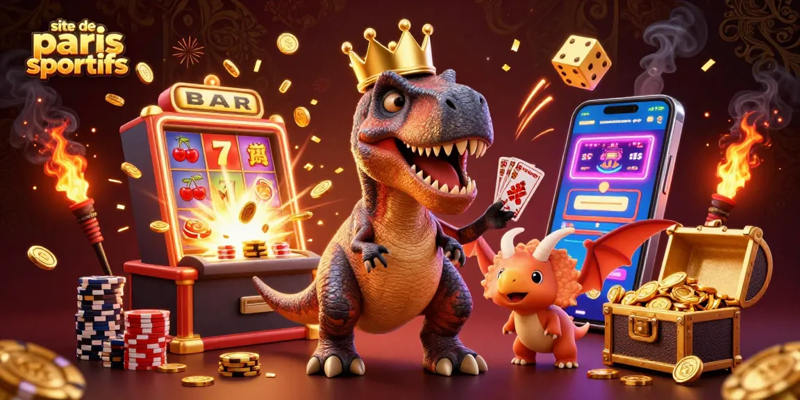 Pariez sur le site de paris sportifs avec des personnages animés, cartes et jetons dorés en pleine action.