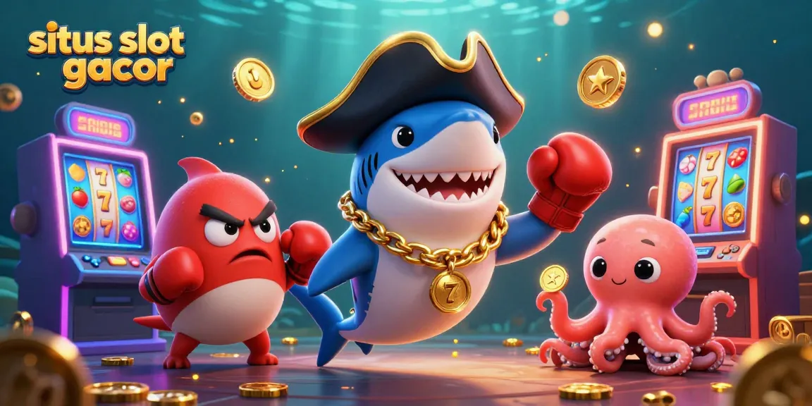 Engage with situs slot gacor adventures featuring vibrant characters and casino elements in a dynamic underwater scene.