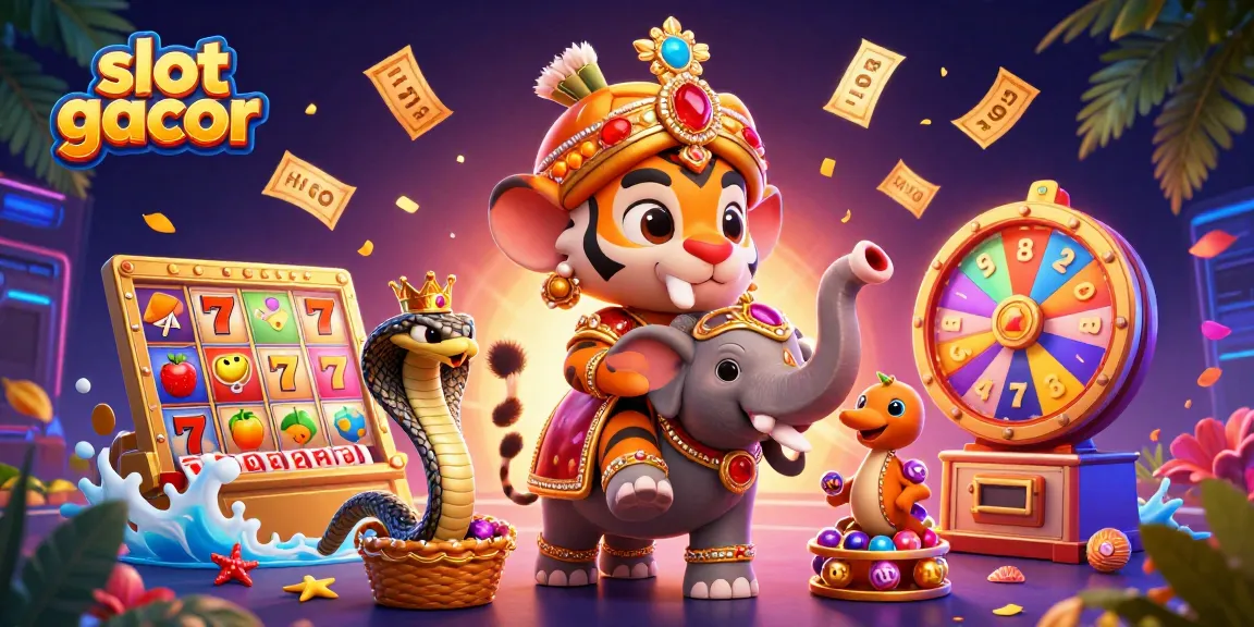 Experience slot gacor excitement with vibrant slot reels and dynamic game elements in a lively casino scene.