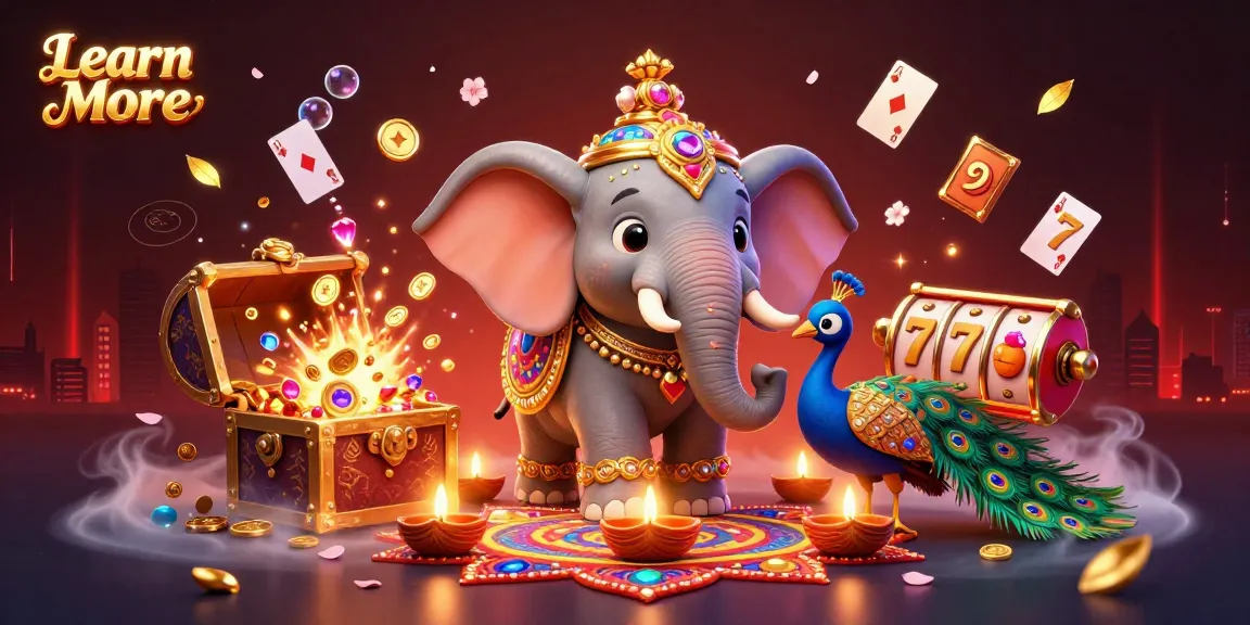 Learn More about casino gameplay with dynamic visuals of gambling elements and Diwali celebrations.