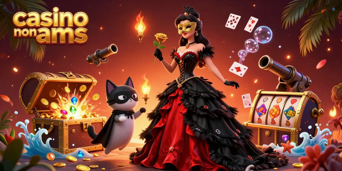 Scena coinvolgente che mostra elementi dei casino non aams con una donna glamour in abbigliamento vivace, azione di gioco e trame ricche.