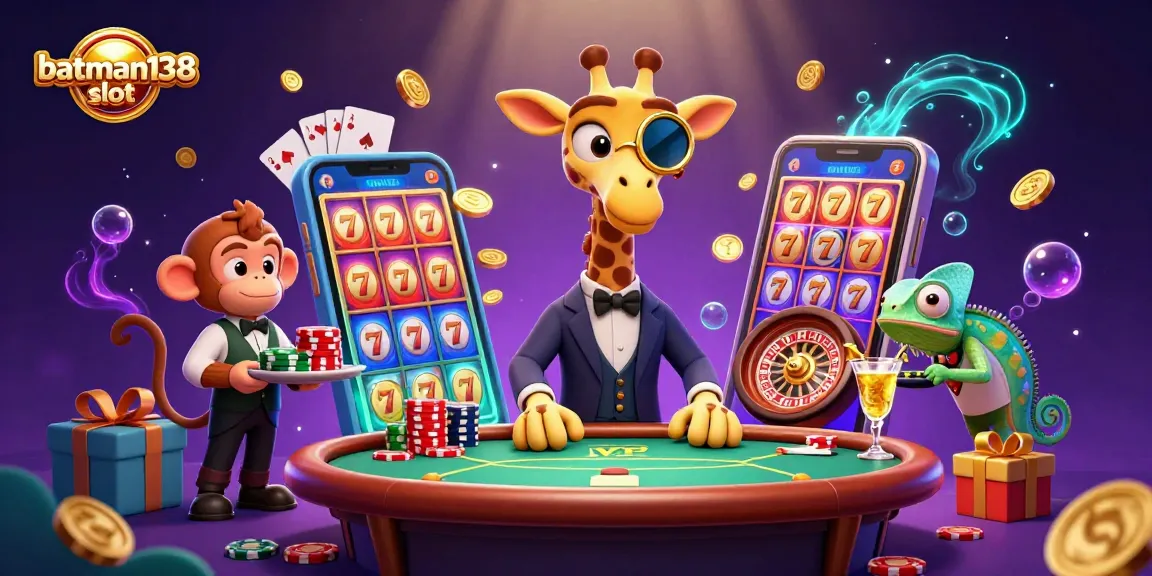 Experience thrilling moments with batman138 slot as high-roller giraffe and friends at a dynamic casino.