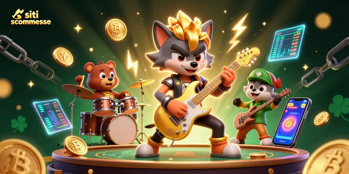 Scommetti con i migliori siti scommesse nel 2026, tra musica e divertimento in un casinò elettronico animato.