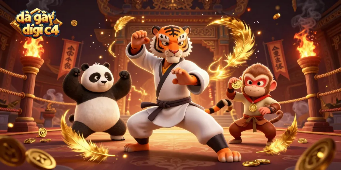 Engage with the thrilling action of đã gà trực tiếp c4 as cartoon characters fight in a vibrant arena.