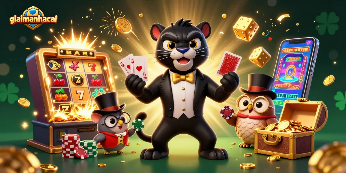 Experience the thrill of gambling with giaimanhacai featuring stylish characters and casino elements.