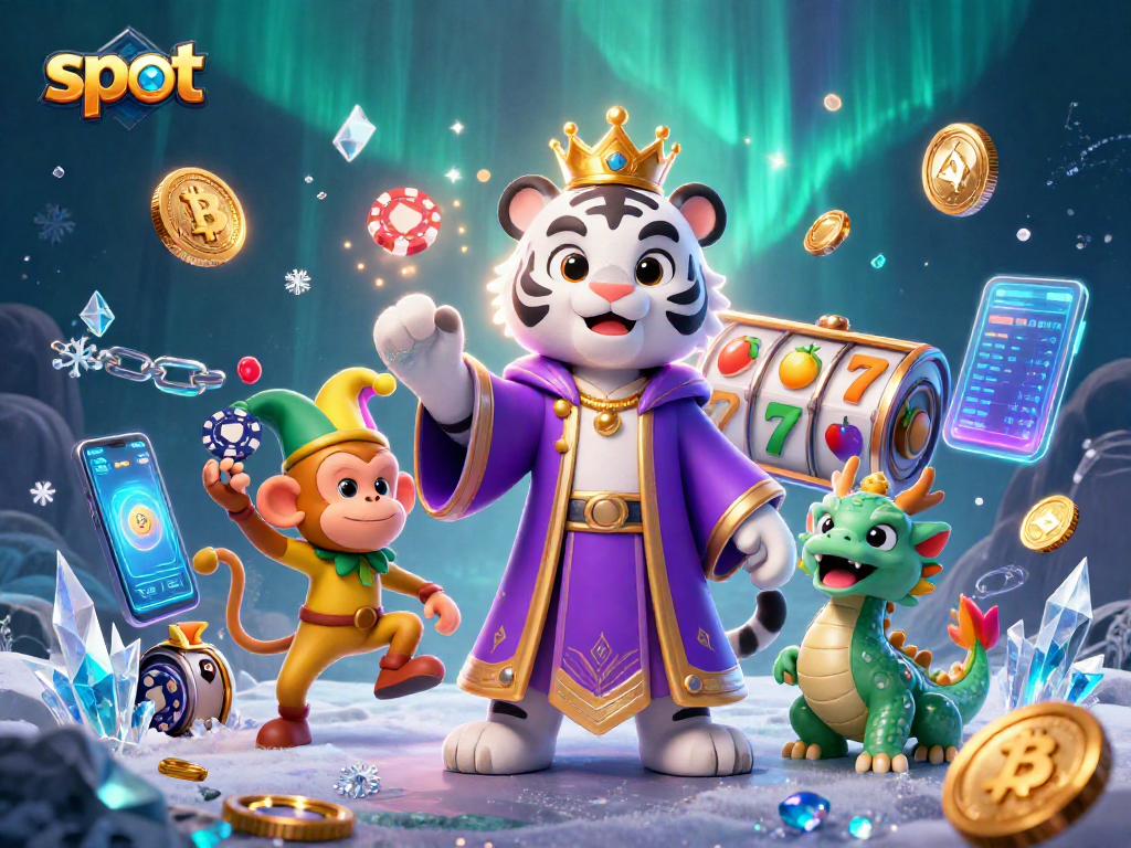 Spin the slot machine with the vibrant characters and elements of online gaming.