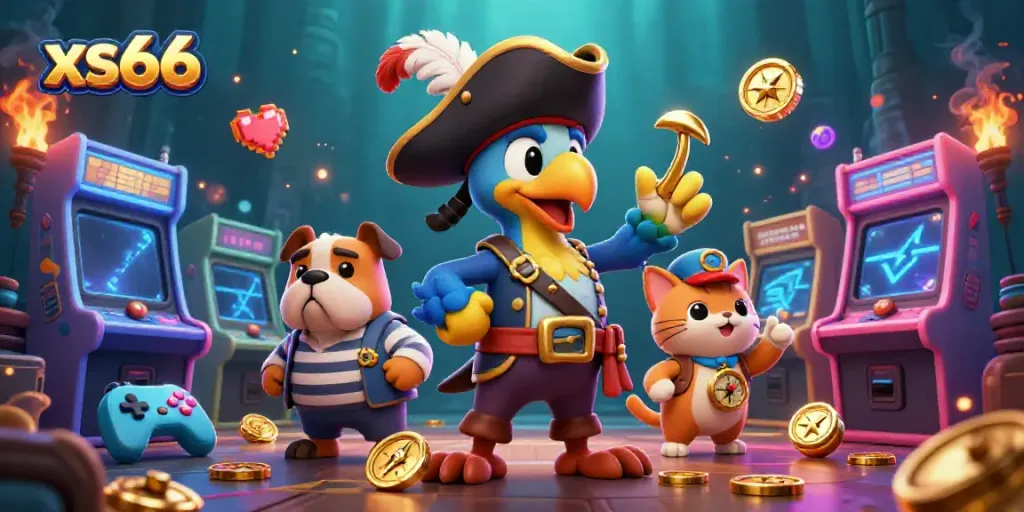 xs66 players engaging in thrilling cartoon casino adventure with colorful game elements.