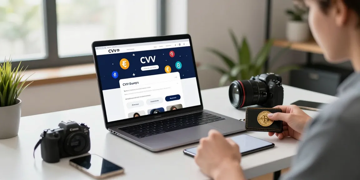 Customer exploring a premium CVV store, examining CVV dumps with cryptocurrency emphasis.