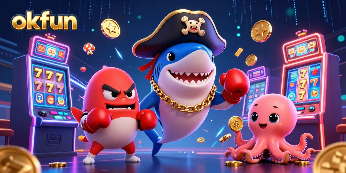 Join the fun at okfun with an action-packed casino adventure featuring games and colorful characters!