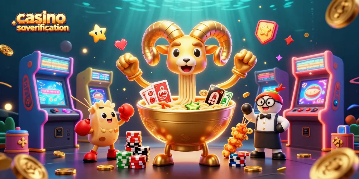 Visuel captivant d'un casino sans vérification, avec des personnages ludiques et des éléments de jeu colorés.